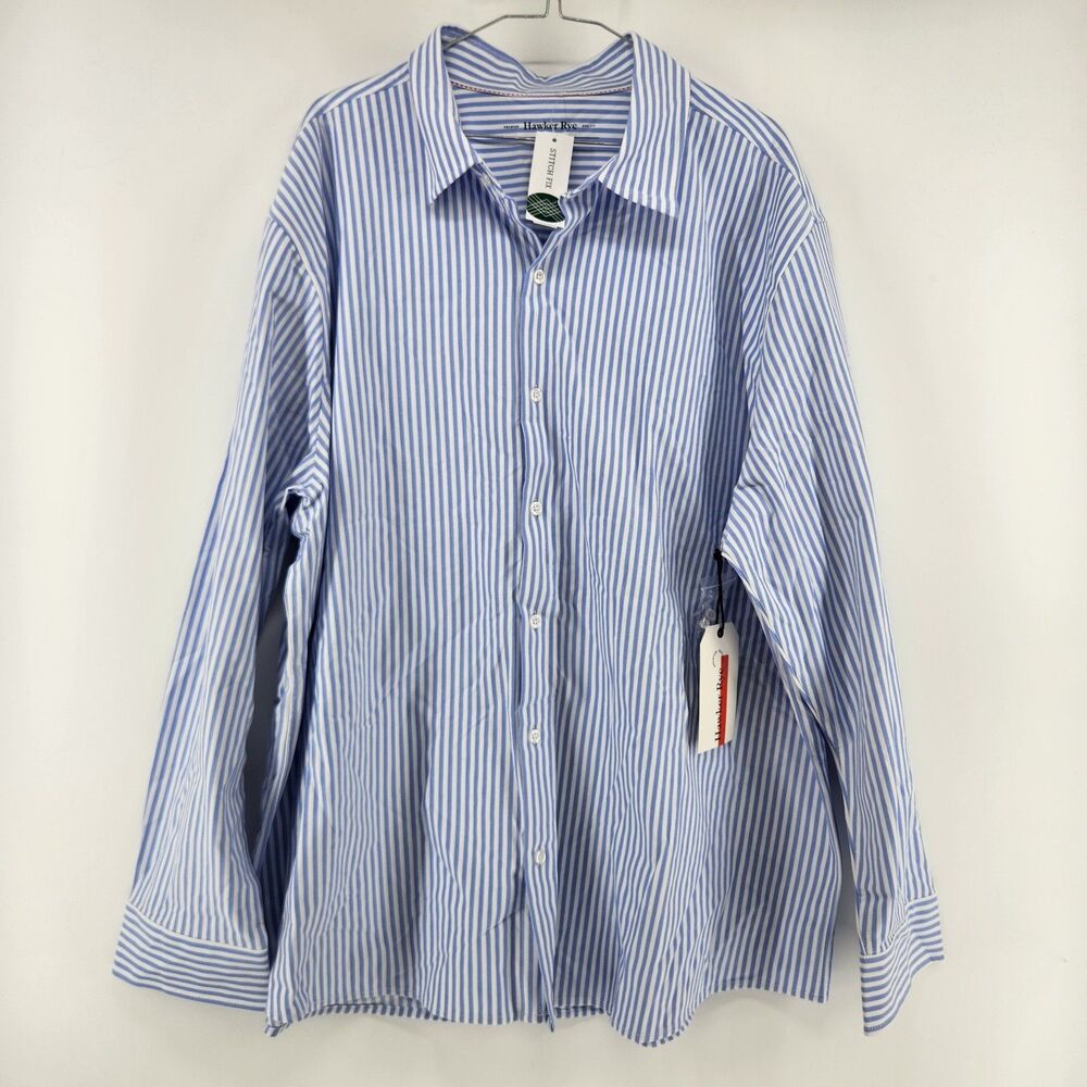 Hawker Rye Men's XXL Short Blue Knoxford Long Sleeve Shirt NWT